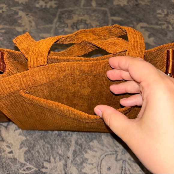 Brown Corduroy Crossbody Handbag - Picture 11 of 12